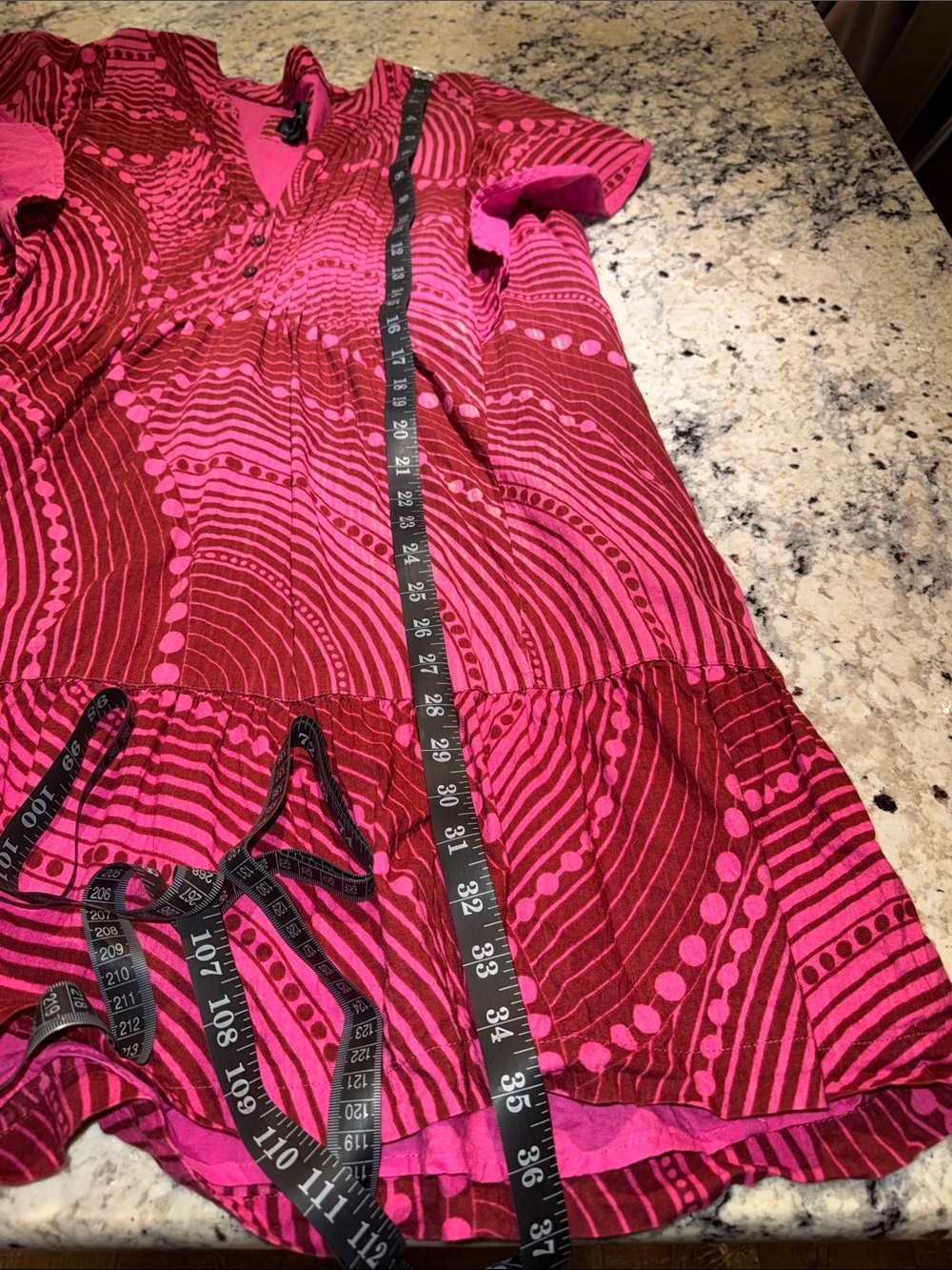 Maeve by Anthropologie Bright Pink Swirl Print Ruffle Hem Dress-The Cassandra - Picture 10 of 15
